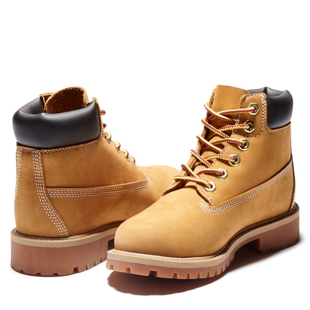 Botas 6-Inch Timberland Argentina Niños - 6-Inch Youth Premium Waterproof - Marrones - HWEAKO-705